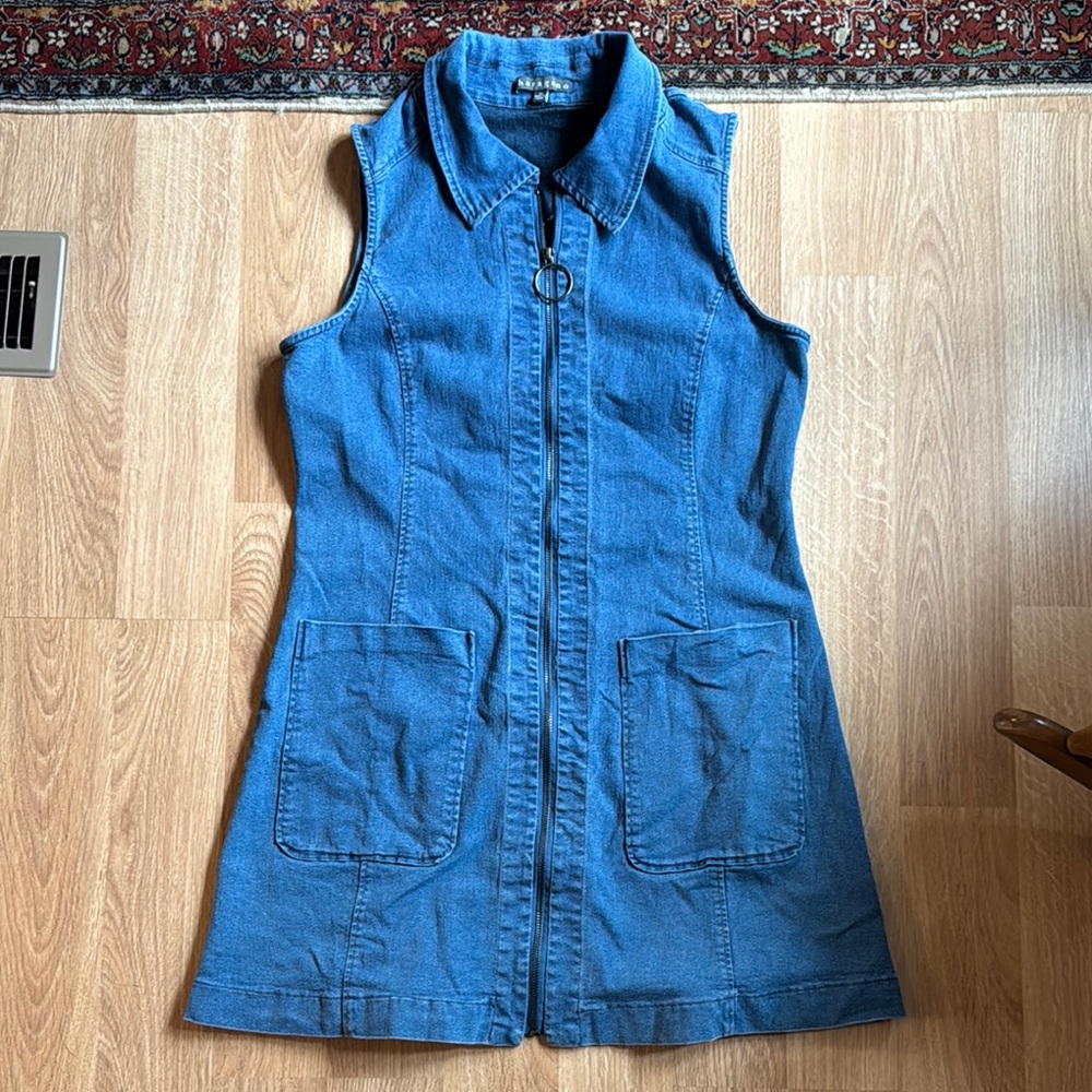Sleeveless Vintage Blue Denim Dress